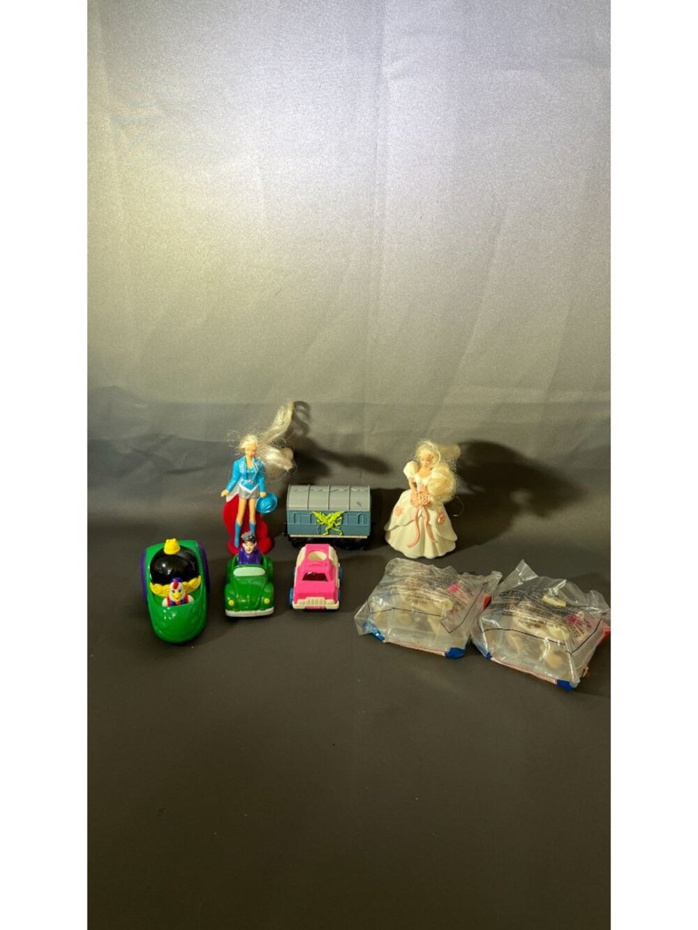 Mixed Vintage Toy Set With McDonalds 1996 Cars & Dolls Extras